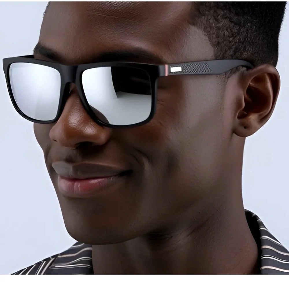 Polarized Sunglasses‎ Men Driving Fishing UV Protection Sport Silver Mirror Lens